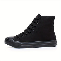 Women's High Top Canvas Lace Up Flat Skate Shoes
