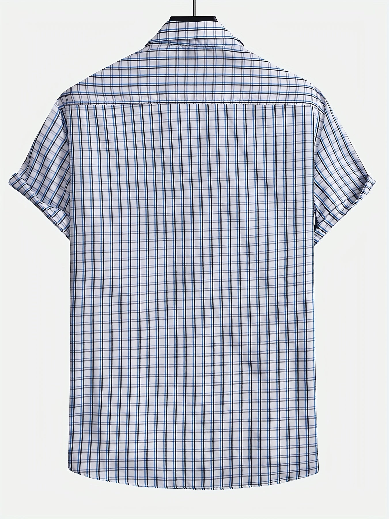 Plaid Print Men's Casual Short Sleeve Shirt Summer Tops Gift