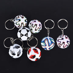 3D Soccer Ball PU Leather Keychain Cartoon Football Keyring Pendant