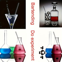 5pcs Glass Rod Stirrers for Mixing Beverages & Chemicals