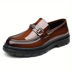 Metallic Decor Loafer Shoes for Men