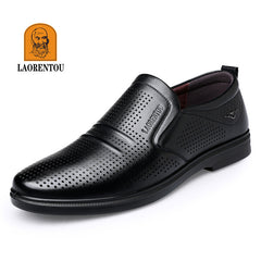 LAORENTOU Men's Leather Hollow Out Oxford Shoes Dress Shoes