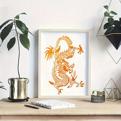 Dragon Template Stencil for DIY Painting Fabric Wall Decor Craft Project