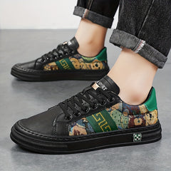 Men's Embroidered Lace-up Skate Shoes Breathable