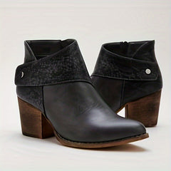 Women's Block Heel Ankle Boots Retro Western Short Boots