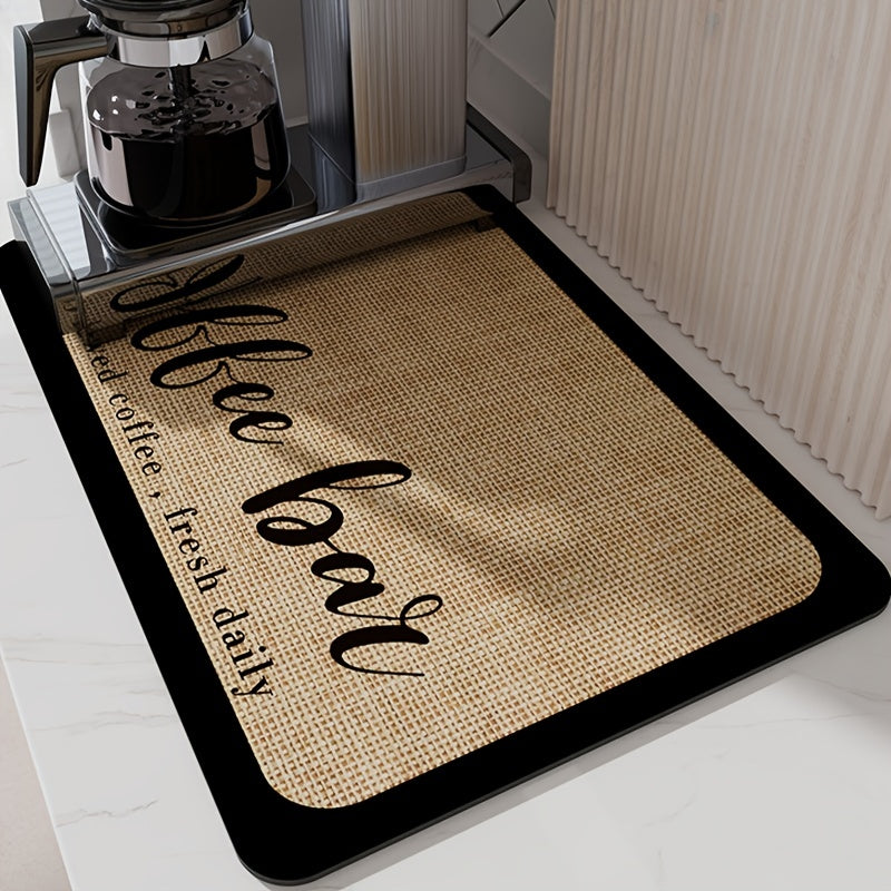 Coffee Bar Mat Absorbent Dish Drying Mat Non Slip Drying Pad