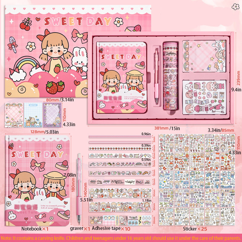 Dreamy Promise Gift Set Journal Notebook Tape Sticky Notes Stickers