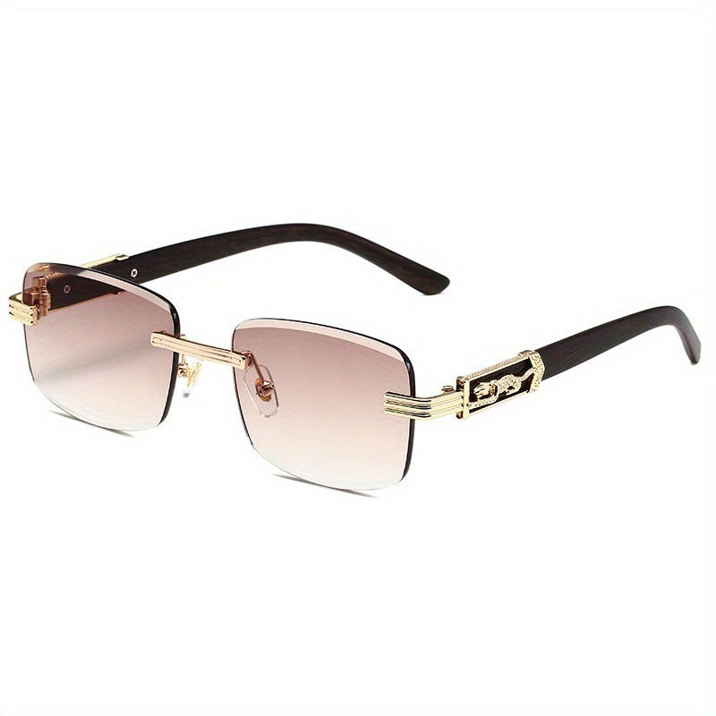 Leopard Head Diamond Cut Edge Sunglasses Retro Street Style