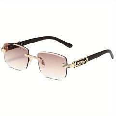 Leopard Head Diamond Cut Edge Sunglasses Retro Street Style