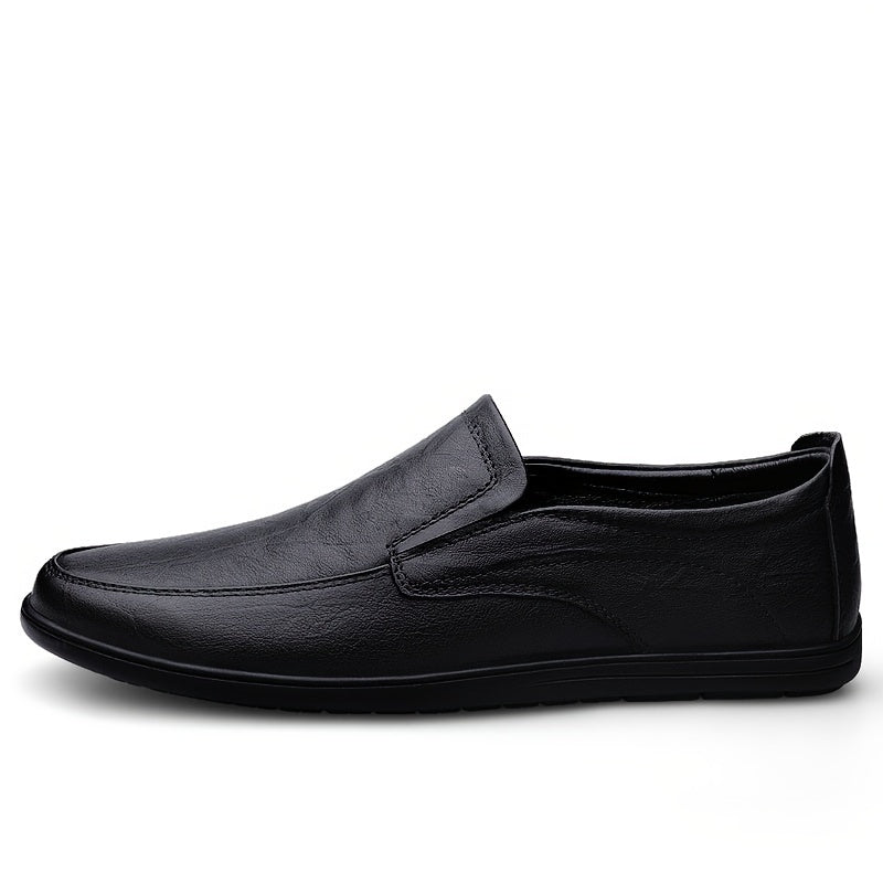 CLOHOO Customizable Leather Loafer Shoes Casual Slip On Rubber Sole
