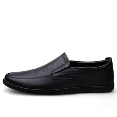 CLOHOO Customizable Leather Loafer Shoes Casual Slip On Rubber Sole