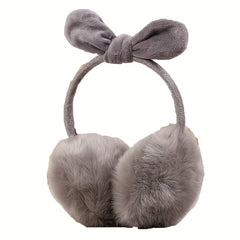 Vintage Bow Plush Earmuffs Soft Warm Winter Ear Muffs for Women