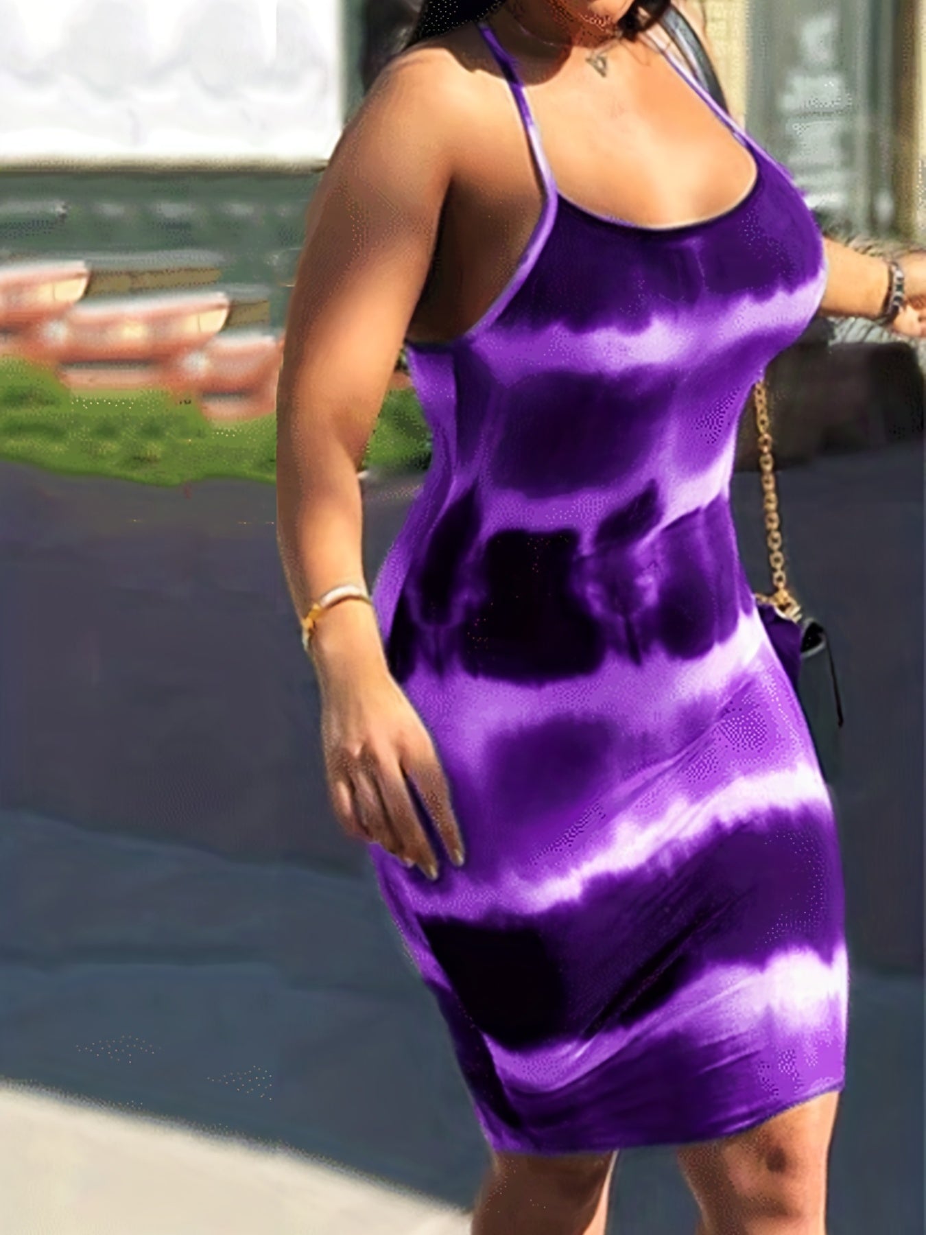 Tie Dye Round Neck Cami Dress