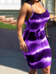 Tie Dye Round Neck Cami Dress