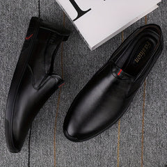 Men's Leather Slip On Loafers Lightweight Comfy Casual Shoes