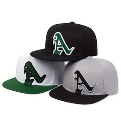 Gothic A Embroidery Snapback Hat Hip Hop Block Unisex Baseball Cap