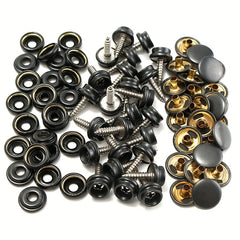 25 Sets 15mm Stainless Steel Screws Copper Buckle Waterproof Cloth Boat Cover