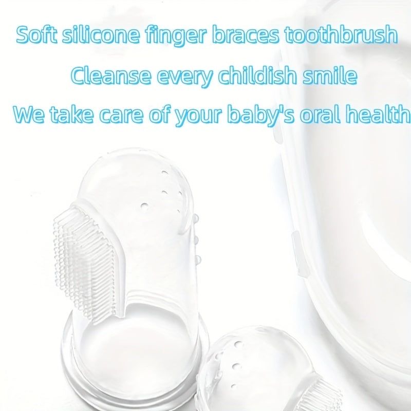 Baby Finger Toothbrush Soft Silicone Tongue Cleaner with Case