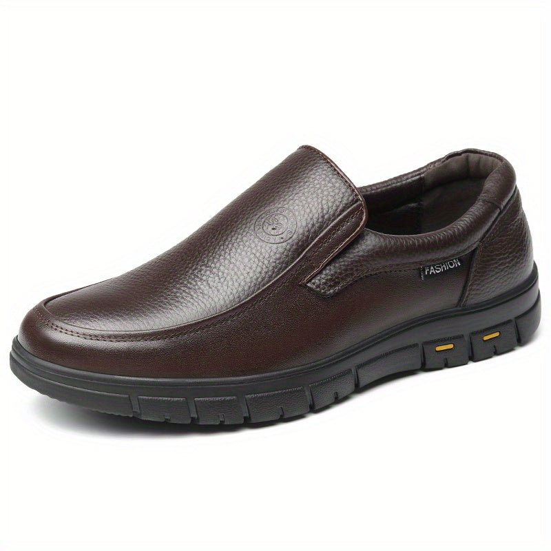 Men's Leather Loafer Shoes Padded Collar Non Slip Slip On Shoes Spring Summer
