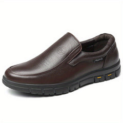 Men's Leather Loafer Shoes Padded Collar Non Slip Slip On Shoes Spring Summer