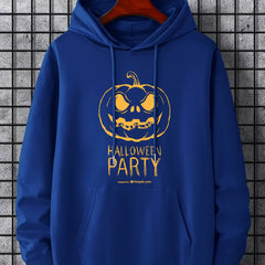 Men's Pumpkin Graphic Hoodie Halloween Style Drawstring Hooded Sweatshirt