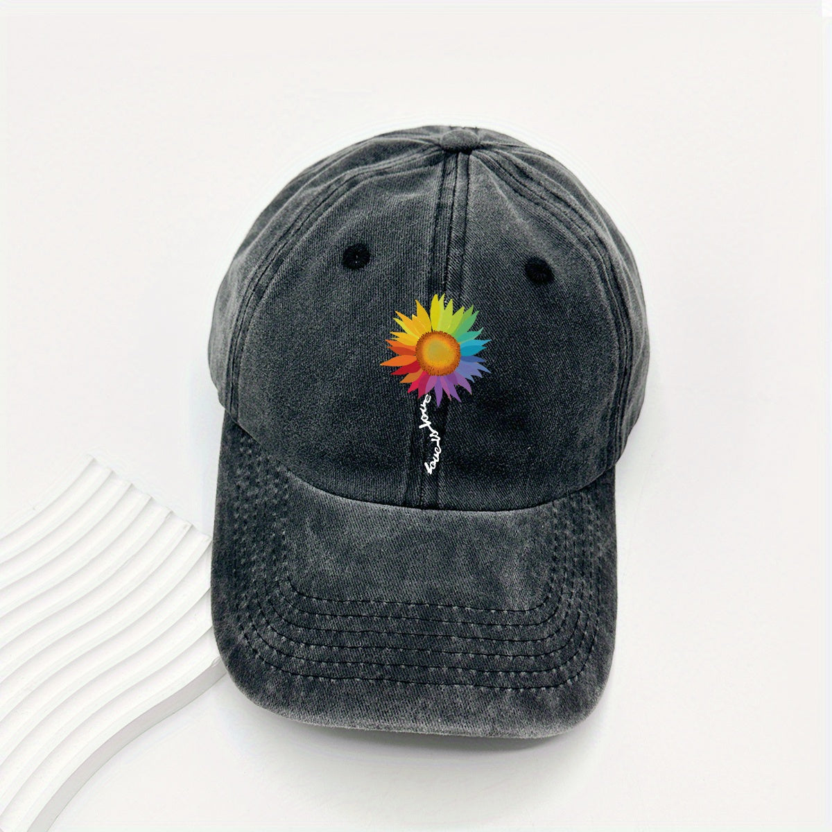 Rainbow Sunflower Baseball Cap for Sun Protection