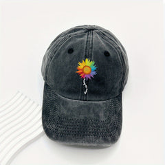 Rainbow Sunflower Baseball Cap for Sun Protection