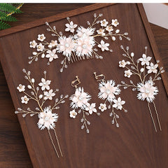 Bridal Floral Pearl Hair Accessories Wedding Hair Pins Hair Comb