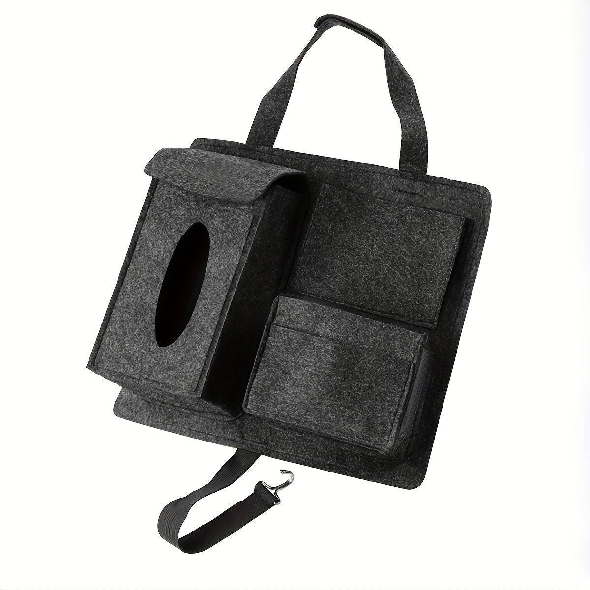 Felt Car Seat Back Hanging Bag Storage Organizer with Tissue Box