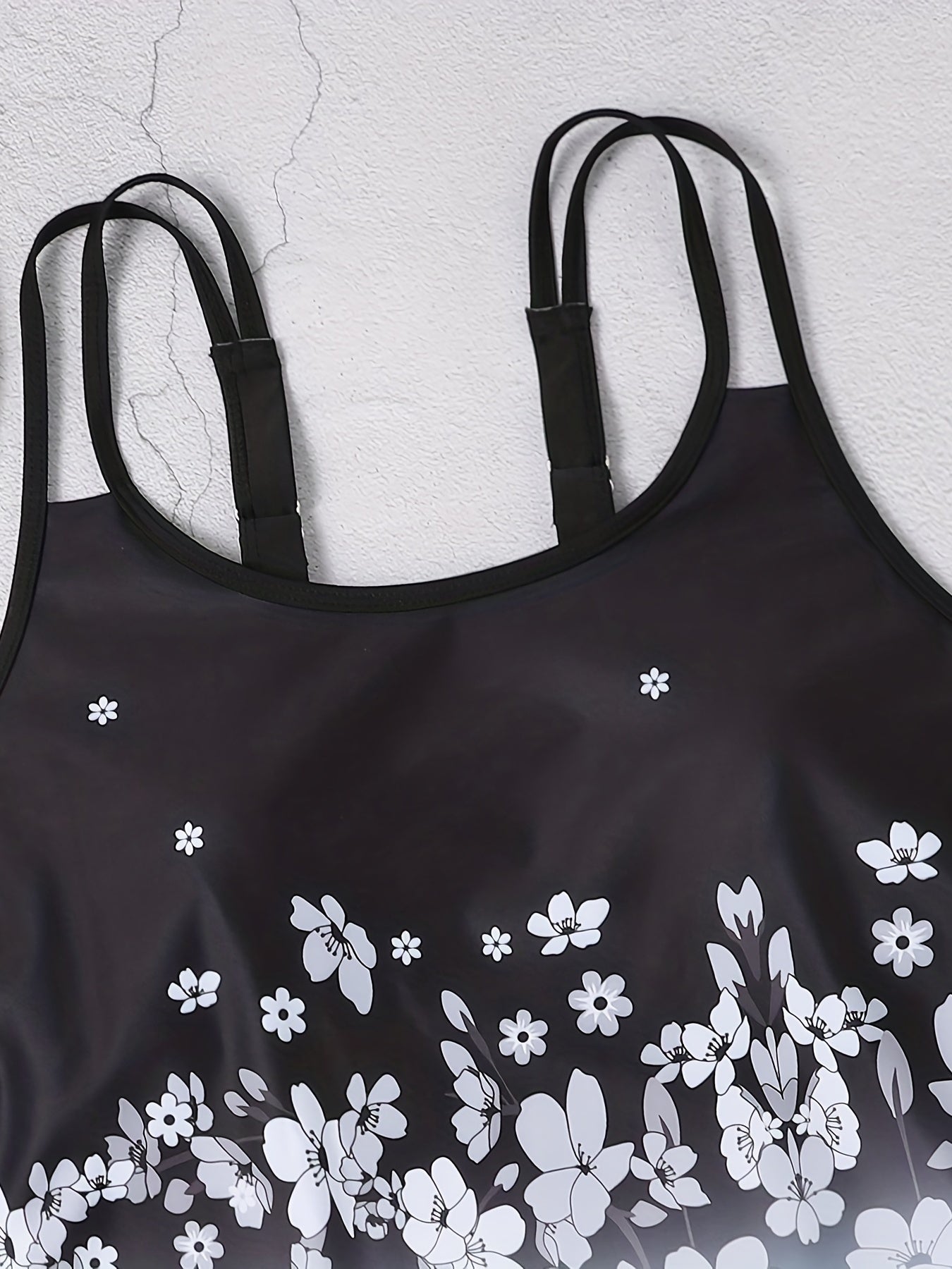 Floral Print Plus Size Tankini Set with Shorts