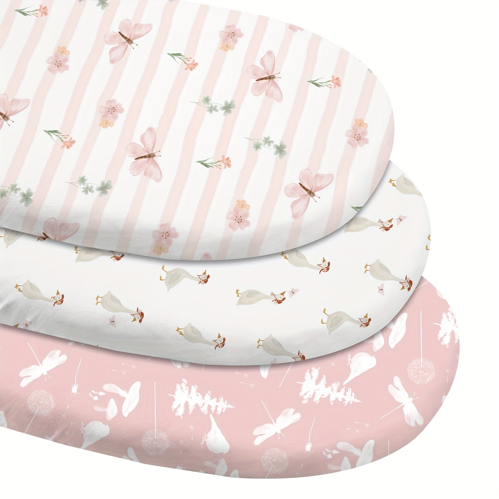 3 Pack Baby Crib Sheet Sets Ivory & Peach Animal Prints Microfiber Woven