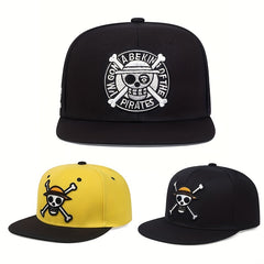 Men's Adjustable Embroidered Flat Brim Hat Baseball Cap Snapback Cap For Men