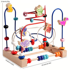 Colorful Wooden Dinosaur & Animal Bead Maze Toy for Kids