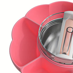 Silicone Flower Snack Bowl For 40Oz Cup 4 Compartments Reusable Tray