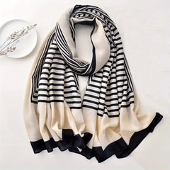 Striped Scarf Shawl Scarf Wrap Head Wrap For Daily Gift For Mother's