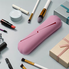 Portable Silicone Makeup Brush Storage Bag for Travel and Daily Use