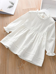 Girls Ruffled Hollow Solid Princess Dress
