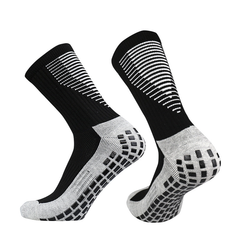 Non slip Silicone Soccer Socks Breathable Line Pattern