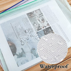 10pcs Mesh Zipper Bag Puzzle Bag For Organizing Storage A5 Size Office Supplies