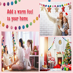 Colorful Pom Pom Garland 6.5 Feet Long Felt Ball Garlands
