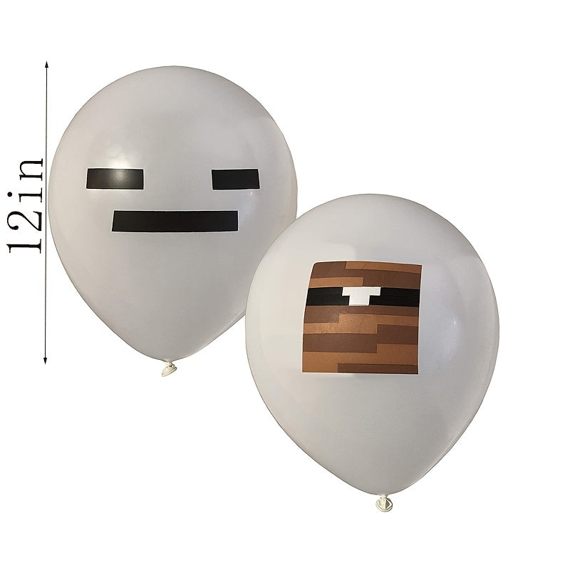 24pcs Pixel Theme Balloons Gamer Birthday Party Supplies