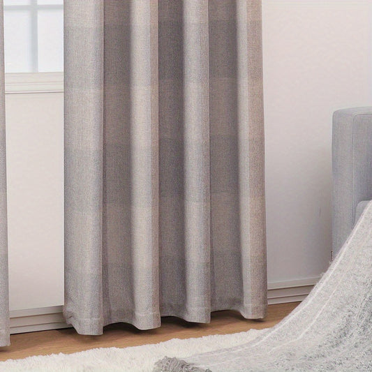 Jacquard Plaid Room Darkening Curtains