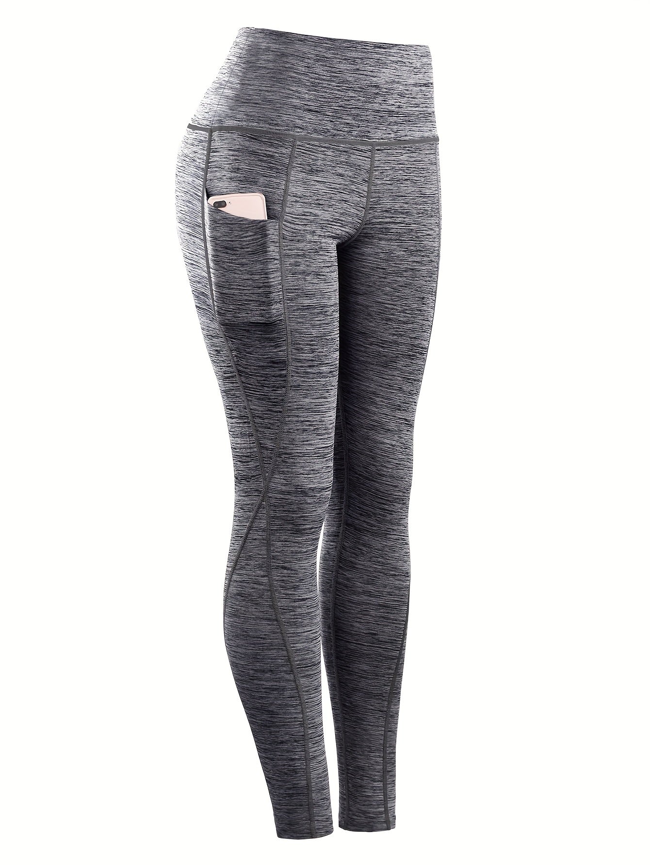 High Waist Yoga Pants With Pocket Running Sports Workout Fitness Leggings