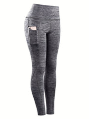 High Waist Yoga Pants With Pocket Running Sports Workout Fitness Leggings