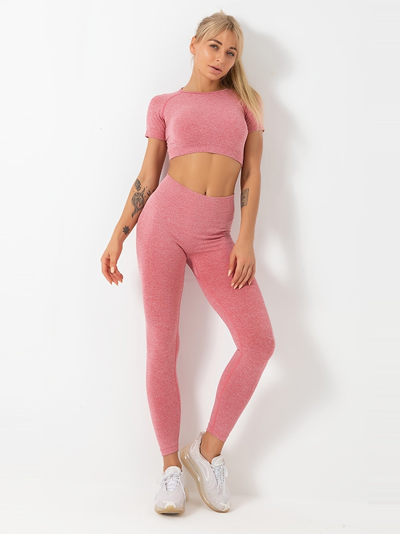 2pcs Seamless Activewear Set with Butt Lifting Leggings and Top
