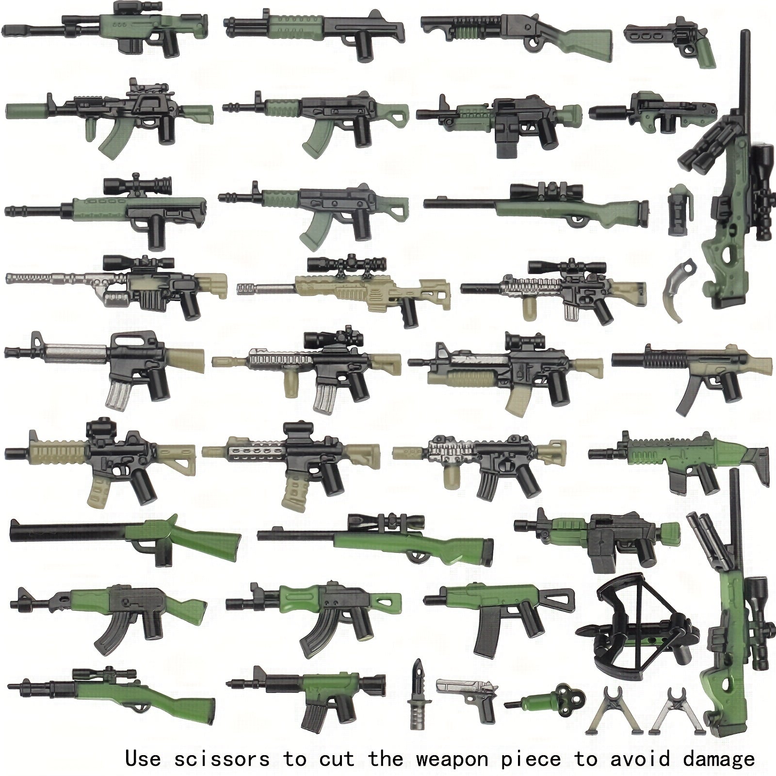 Military Building Blocks Set Weapons Pack for Boys - Mini Figure Handheld Gun