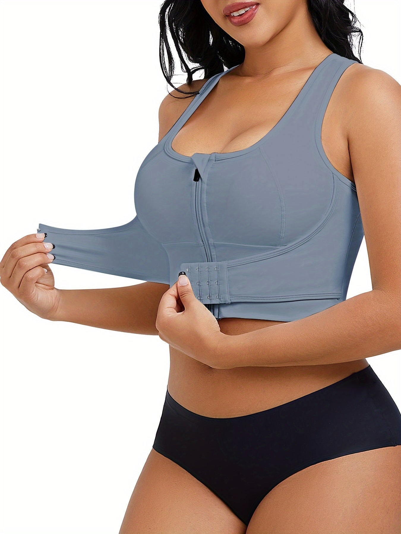 High Stretch Zipper Front Sports Bra for Women