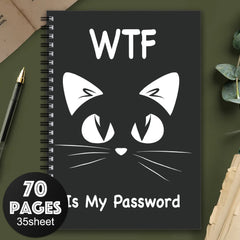 Cute Cat Spiral Password Notebook - Internet & Computer Login