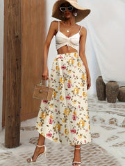 Floral Print High Waist Skirt for Women