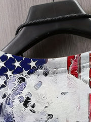 Skull & Flag Print Men's Long Sleeve T-shirt
